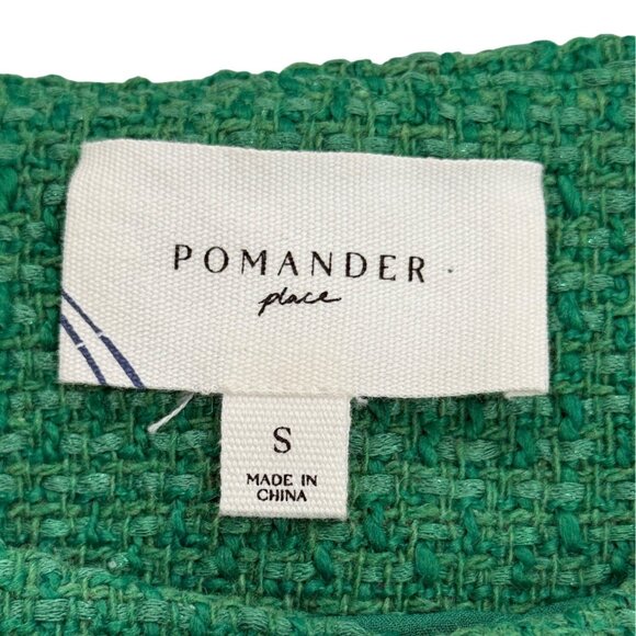 Pomander Place Tuckernuck Emerald Green Tweed Bianca Dress Sleeveless Size S - Picture 6 of 10